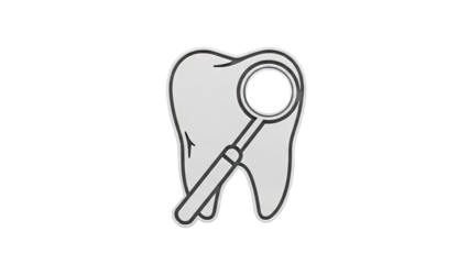 Tooth with Dental Mirror Icon