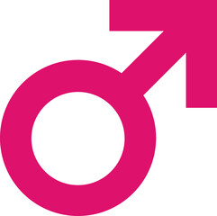 Pink Male Symbol on White Background Mars symbol gender