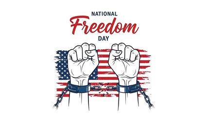 National freedom day fist raised in patriotic defiance