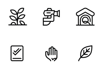 Fototapeta premium Sustainability and corporate logistics business icon set
