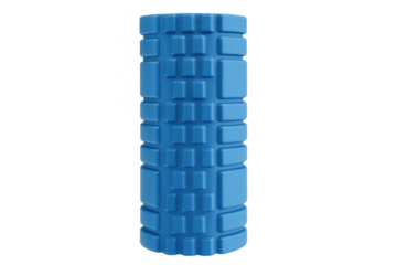 Blue foam roller for muscle massage therapy