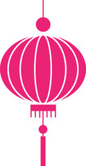 Pink Stylized Chinese Lantern Icon Asian festival