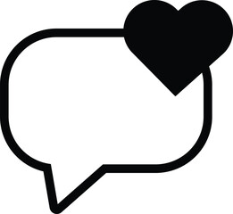Speech Bubble Icon with Heart Symbol chat message