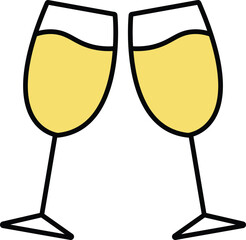 Two glasses of champagne clinking Keywords: champagne, glasses, clinking, toast, celebration