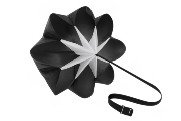 Speed training resistance parachute with harness on transparent background