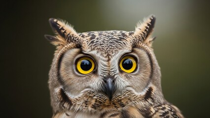 Obraz premium Close-up of a wise owl looking.