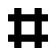 Obraz premium Black geometric icon. Brutalism abstract shape. Minimalistic graphic symbol. Neo-geo decorative element for poster, project, banner, design. isolated on a white or PNG background. Vector illustration.