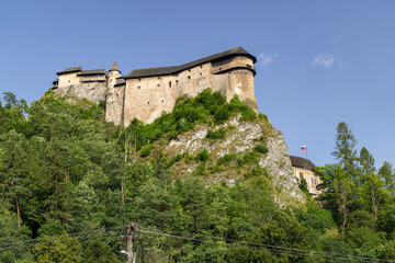 Fototapeta premium Orava Castle standing high on a rock cliff in Slovakia