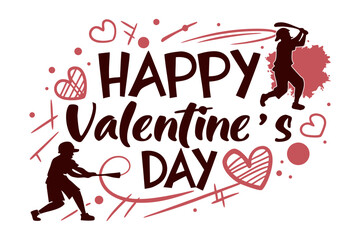 Obraz premium Happy valentine's day with baseball theme Vector