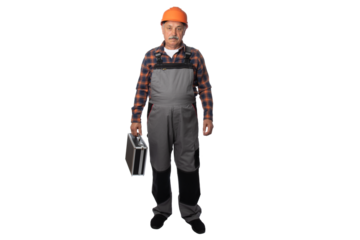 Construction Worker with Toolbox