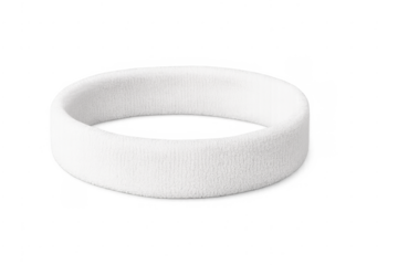 White sweatband for fitness and athletic activities
