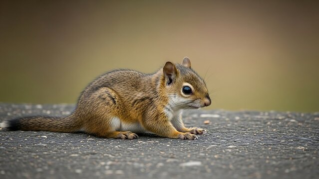 Cute brown chipmunk on stone surface. - Powered by Adobe