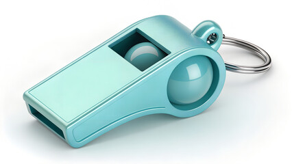 Creative 3D Glassmorphism Referee Whistle Icon for Coaching