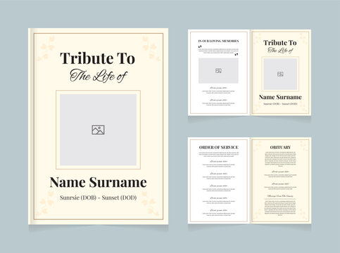Tribute to Life Funeral Program Template | Elegant Memorial Brochure Design - Powered by Adobe
