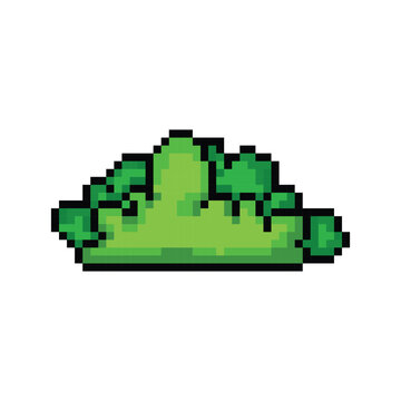 Pixel art green grass game object concept