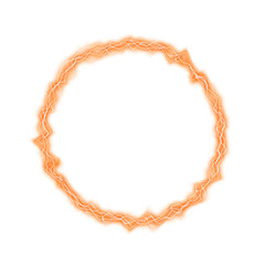 Naklejka premium Orange circle electric energy effect isolated on white background 
