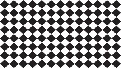 Classic Black and White Checkerboard Diamond Pattern Seamless Geometric Background for Graphic Design