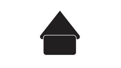 Simple Black House Silhouette Icon Representing Home Real Estate and Residential Services