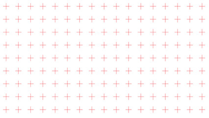 Minimalist geometric background featuring a repeating grid of light pink cross symbols on a clean white field.