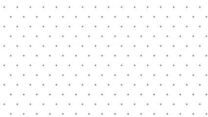 Geometric background featuring a staggered pattern of small black plus signs on a white field.