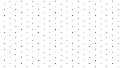 Abstract pattern of small black diagonal crosses in a staggered grid on a clean white background.