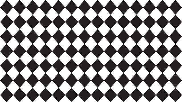 Seamless black and white harlequin diamond pattern background. Classic geometric checkered texture for textile, print, or digital design.