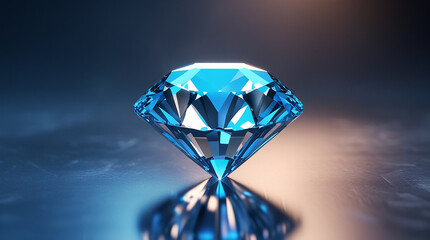 Macro View of Diamond Crystal with Sharp Facets