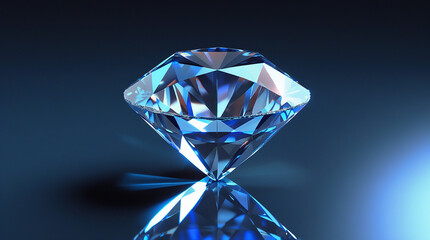 Precious Diamond Stone Shining in Dark Environment