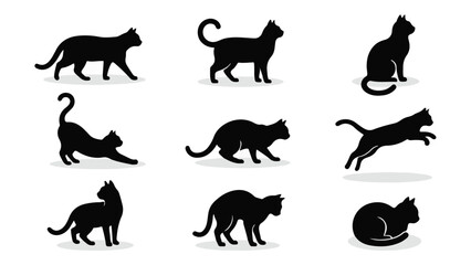 black silhouettes of cats icon set © StockStudio