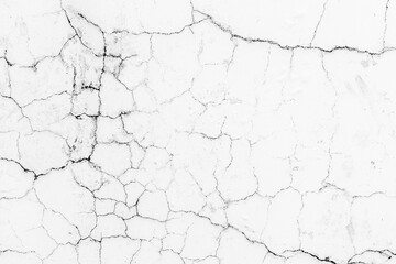 Cracked white concrete texture with black veins
