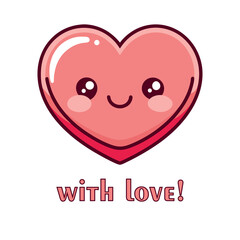 Cute Kawaii Heart Sticker for Valentine&rsquo;s Day
