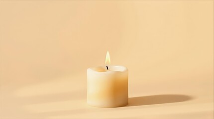 Minimal neutral candle scene for Valentine wellness and brand visuals