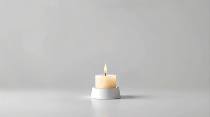 Single unlit candle banner background for Valentine ecommerce and digital marketing
