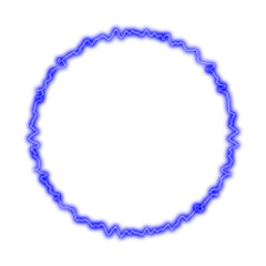Blue circle electrical effect isolated on white background	