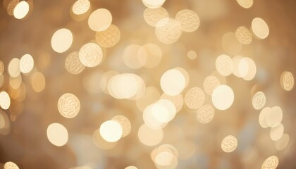 Shiny golden Christmas bokeh background with bright defocused lights and glowing yellow glitter for a festive holiday celebration