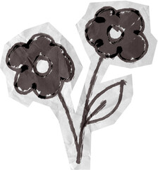 Hand Drawn Doodle Scrapbook Cut Out Elements Black and White