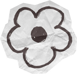 Hand Drawn Doodle Scrapbook Cut Out Elements Black and White