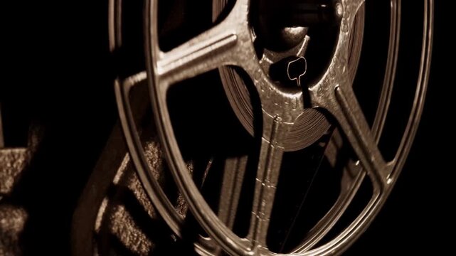 4K Vintage Film Reel: Spinning/Projector