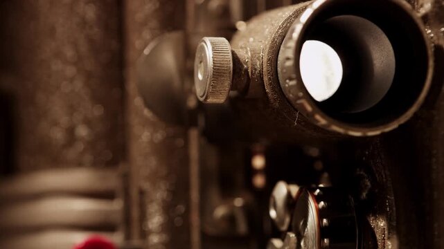 4K Vintage Film Reel: Spinning/Projector