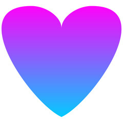Gradient heart shape isolated on transparent background. 