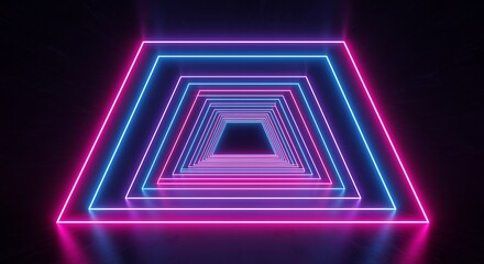 Neon Square Tunnel Light Effect