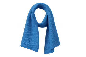 Blue knitted scarf made of wool for winter fashion and warmth