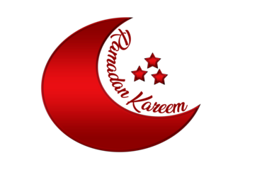 Colourful Ramadan kareem islamic design on transparent background png. Greeting card, banner, poster, invitation for muslim. Moon, star, ramadan text.