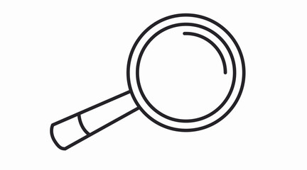 Clean and modern black and white magnifying glass vector icon, ideal for search functions, zoom tools, analytics, research, navigation, and user interface design. Perfect for websites, mobile apps, pr