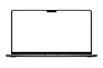 Front view laptop with copy space screen for business marketing
