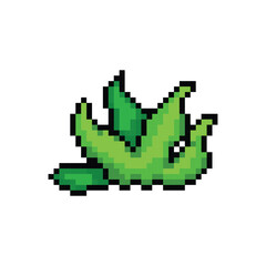 Pixel art green grass game object design