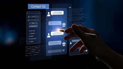 A user interface showing a conversational AI chatbot providing customer service. This virtual assistant answers user questions and provides support through an online platform. Fermion