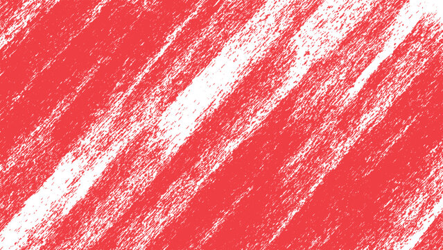 Red and white diagonal stripes background with rough brush strokes texture  abstract design element