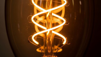 Illuminating vintage light bulb spiral filament 