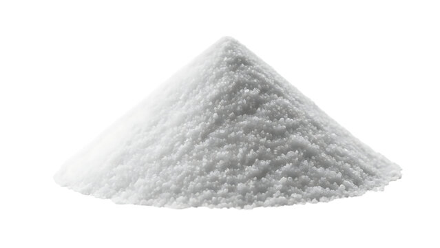 White salt pile isolated cut out on PNG. AI GENERATED.